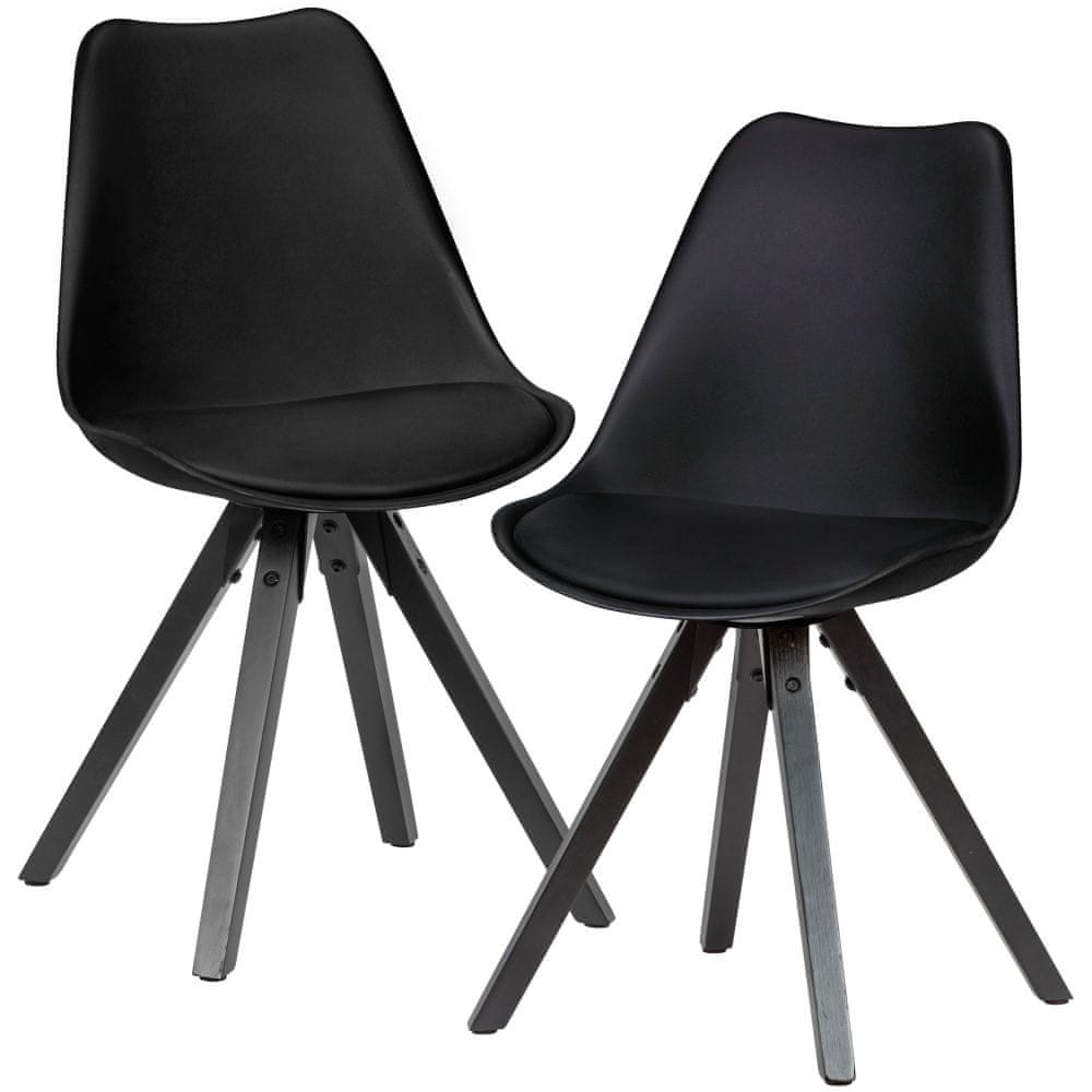 Bruxxi Jedálenská stolička Benny (SET 2 ks), syntetická koža, čierna